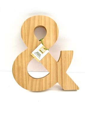 Unfinished Wood Ampersand Wall Decor DIY Craft Blank 8” x 9.75”